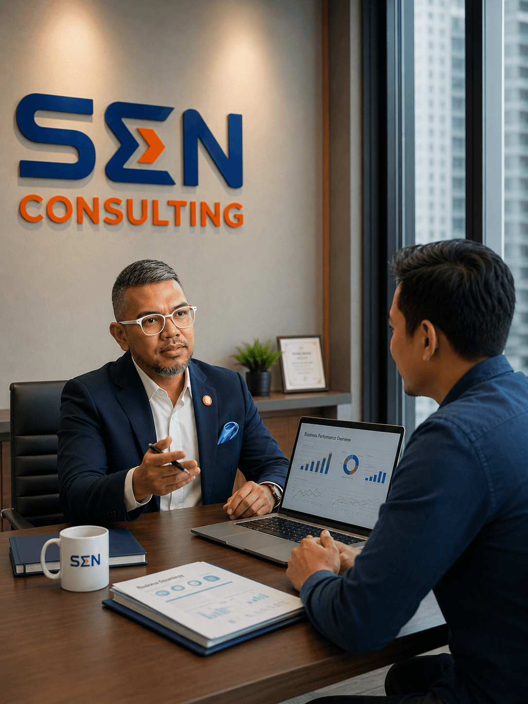 Sesi konsultasi strategi bisnis bersama tim SEN Consulting